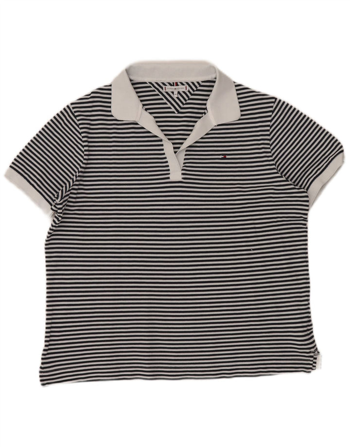 TOMMY HILFIGER Dame poloshirt UK 20 2XL Marineblå Stribet Nautical