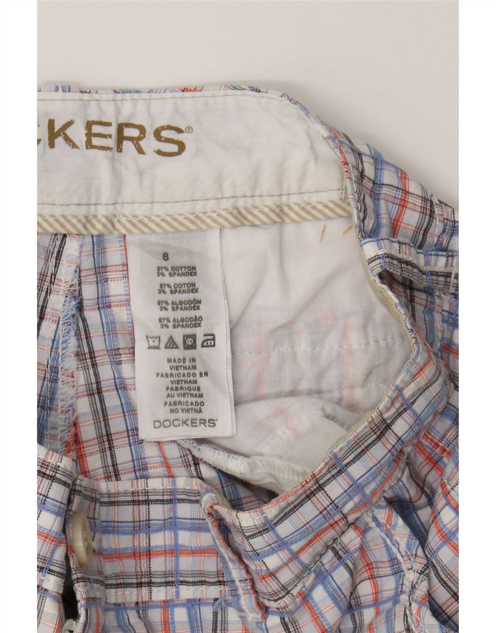 DOCKERS Womens Chino Shorts US 8 Medium W30  Multicoloured Check Classic Vintage Dockers and Second-Hand Dockers from Messina Hembry 