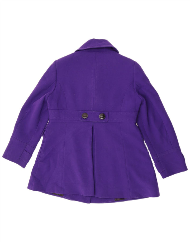 Marks & Spencer Womens Pea Coat UK 12 Medium Purple Polyester