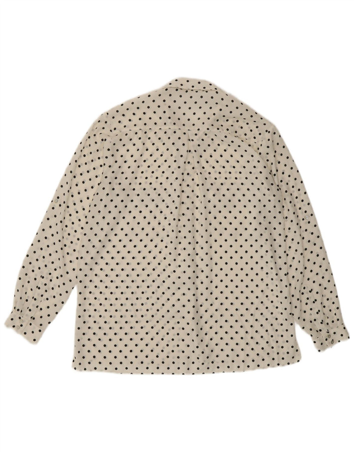 Zara Dame Se Through Shirt UK 14 Medium White Polka Dot