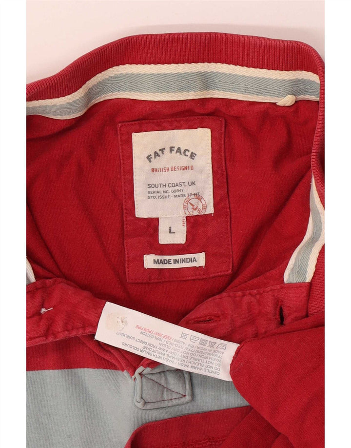 Fat Face Herre Polo Shirt Stor rødstribet bomuld