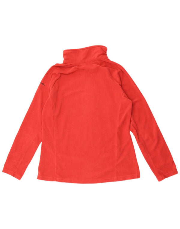 Columbia kvinders lynlås hals fleece trøje UK 16 store røde polyester
