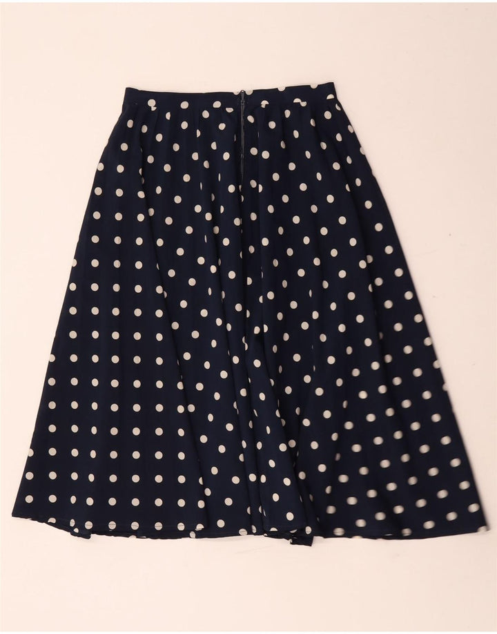 Vintage dame A-line nederdel W26 lille marineblå polka Dot