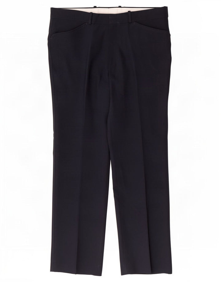 Farah Straight Casual Bukser til mænd W36 L30 Marineblå polyester