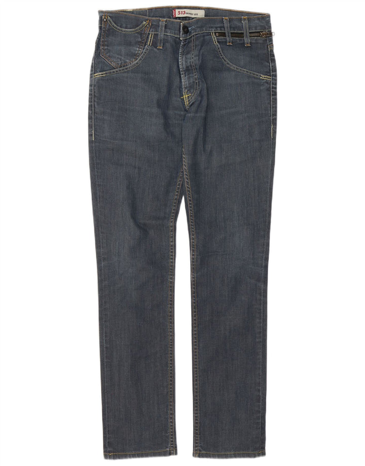 Levi's Herre 513 Straight Jeans W34 L34 Blå Bomuld