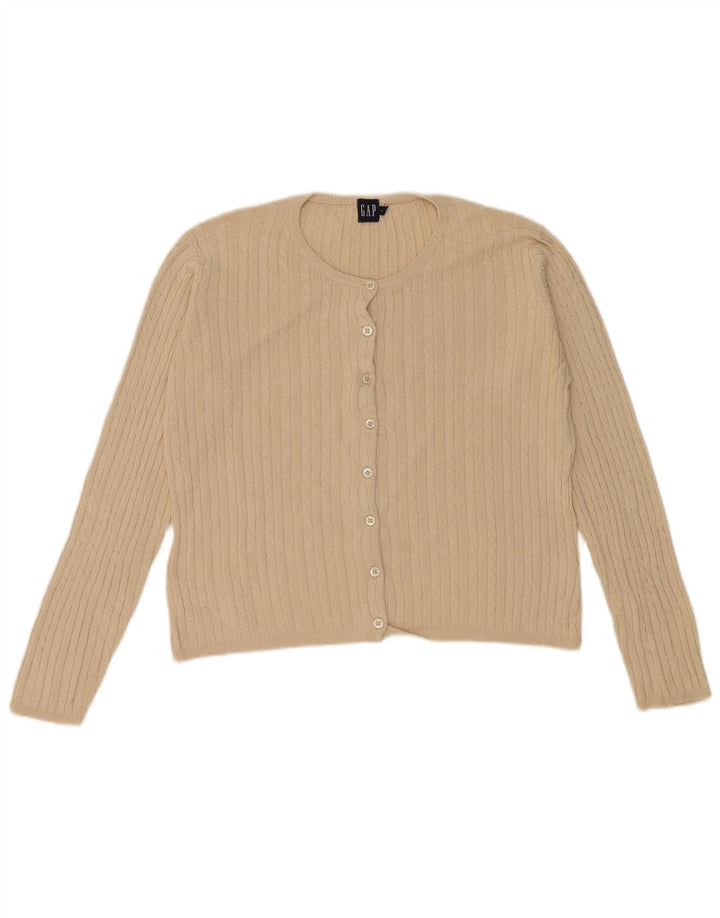 Gap Dame Cardigan Sweater UK 14 Medium Beige Bomuld