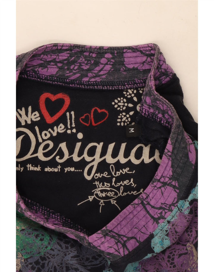 Desigual Dame Langærmet Bluse Top UK 12 Medium Multicolored Floral