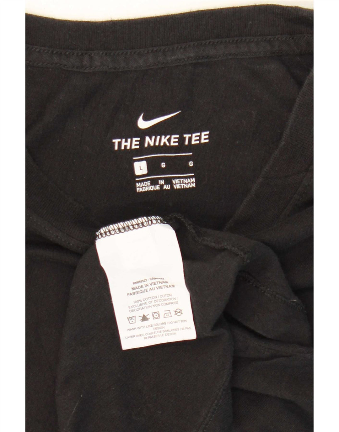 Nike Dame T-Shirt Top UK 16 Stor Sort Bomuld