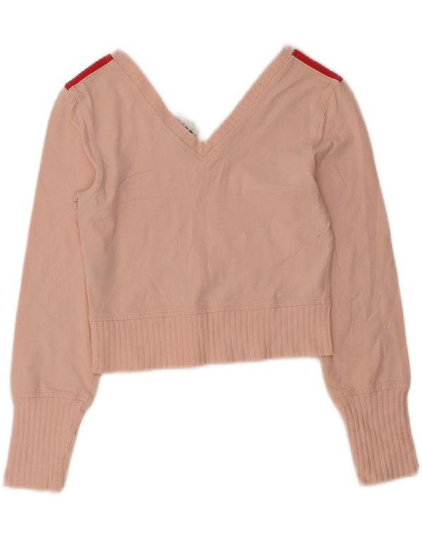 Adidas Dame Crop Top Langærmet UK 12 Medium Pink Bomuld