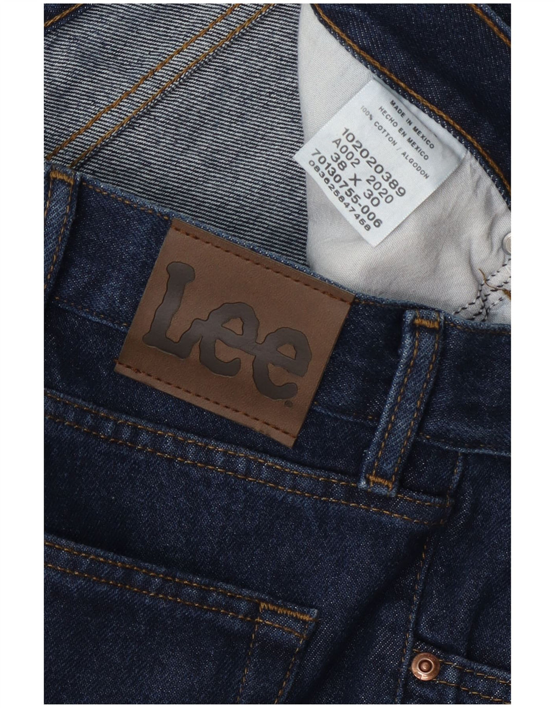Lee Straight Jeans til mænd W38 L30 Marineblå bomuld