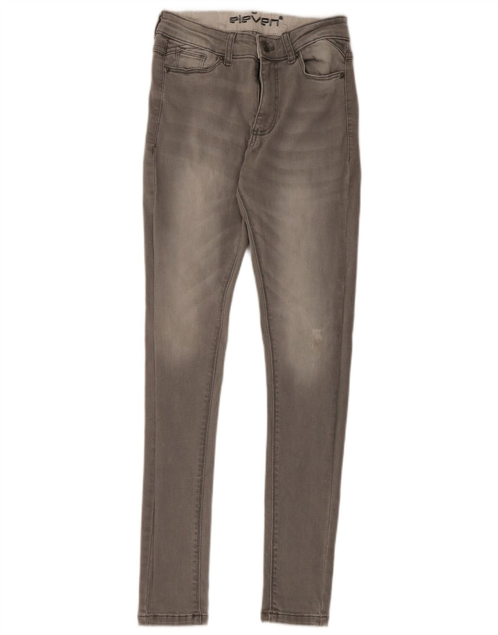 Elleve grader Dame Skinny Jeans W28 L30 Grå Bomuld