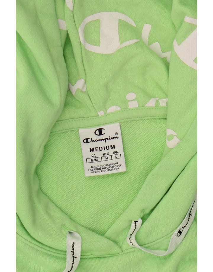 Champion Dame Grafisk Hoodie Jumper UK 12 Medium Green