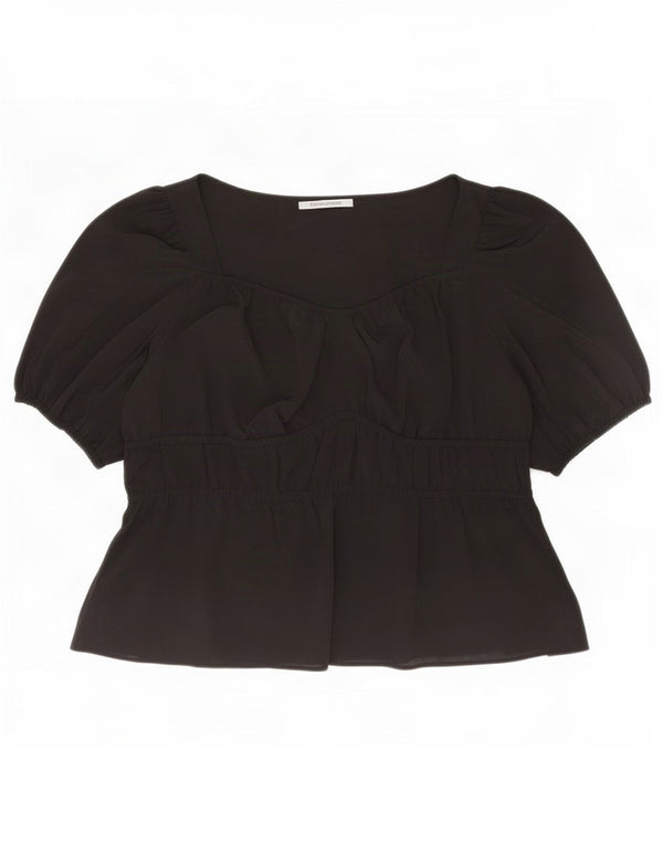 Marks & Spencer Womens Blouse Top UK 22 3XL Black Polyester