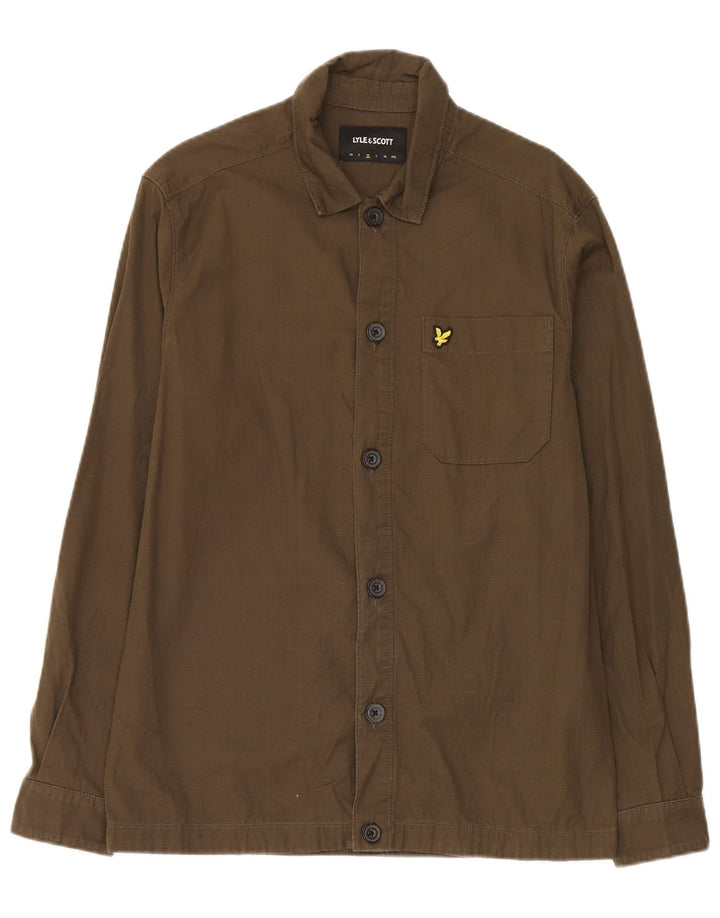 Lyle & Scott Herreskjorte Medium Khaki Bomuld