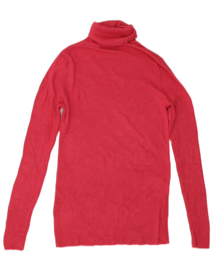 Marks & Spencer Dame Rullehals sweater UK 10 Small Pink Viscose