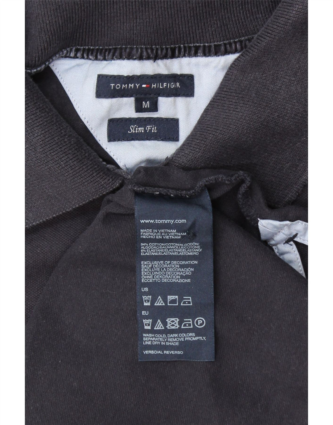 TOMMY HILFIGER Dame Slim Fit Polo Shirt UK 12 Medium Navy Blue