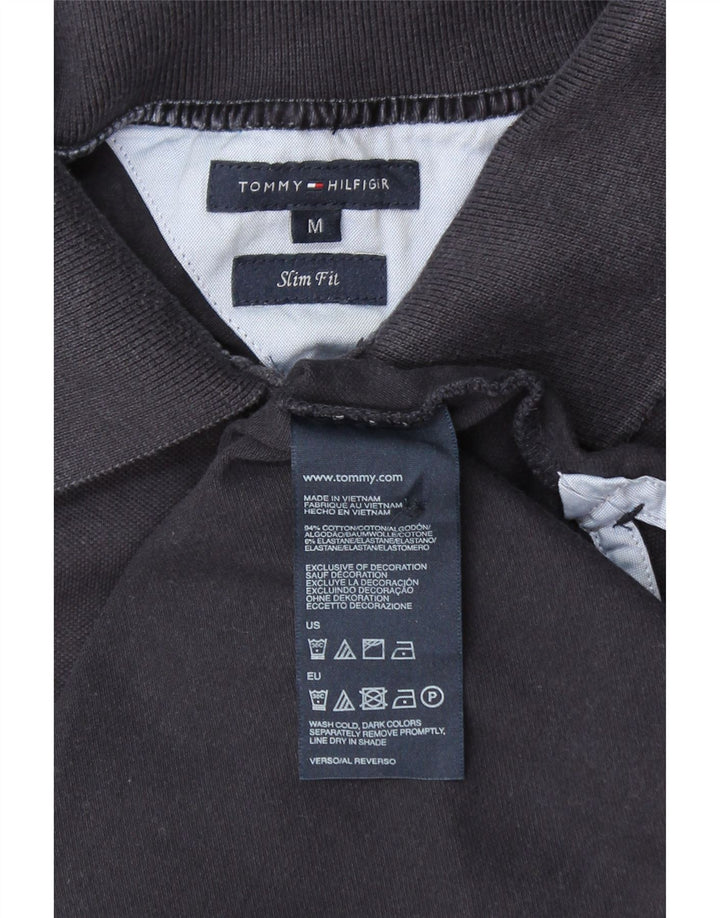 TOMMY HILFIGER Dame Slim Fit Polo Shirt UK 12 Medium Navy Blue