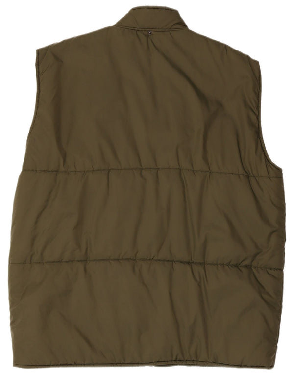 Vintage Herre Gilet UK 42 XL Khaki Polyamid