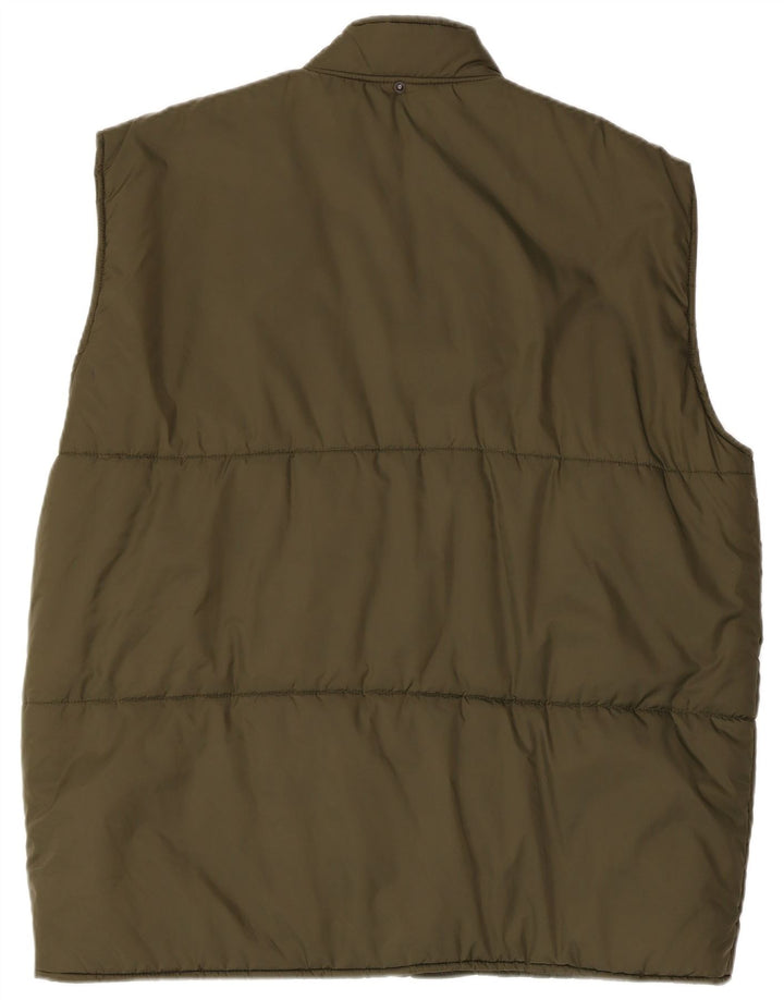 Vintage Herre Gilet UK 42 XL Khaki Polyamid