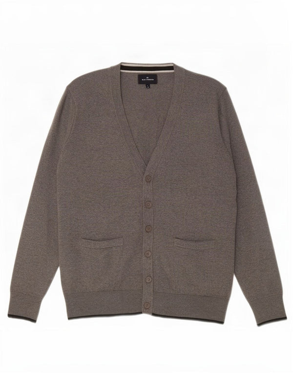 Marks & Spencer Herre Blue Harbor Cardigan Sweater Medium Grå Bomuld
