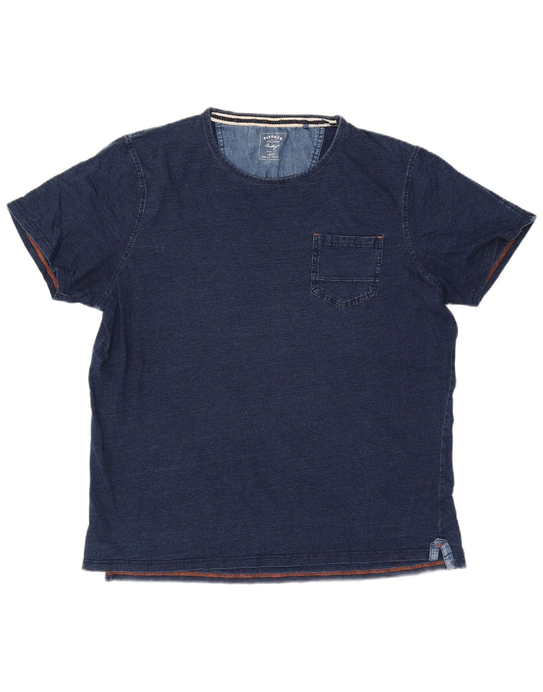 Fat Face Herre Indigo T-Shirt Top 2XL Navy Blue Bomuld