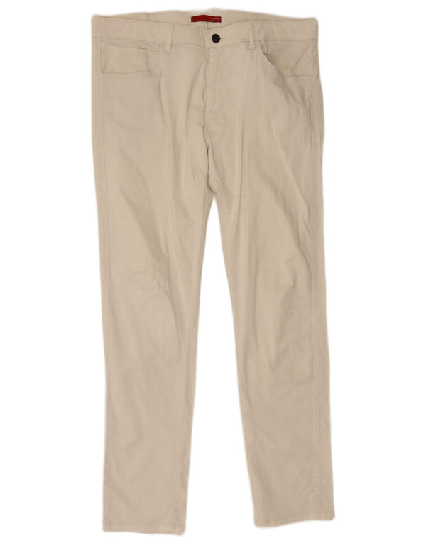 Zara Herre Lige Casual Bukser EU 46 XL W36 L32 Hvid Bomuld