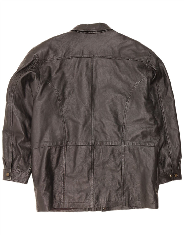 Vintage herre læderjakke IT 52 XL Sort