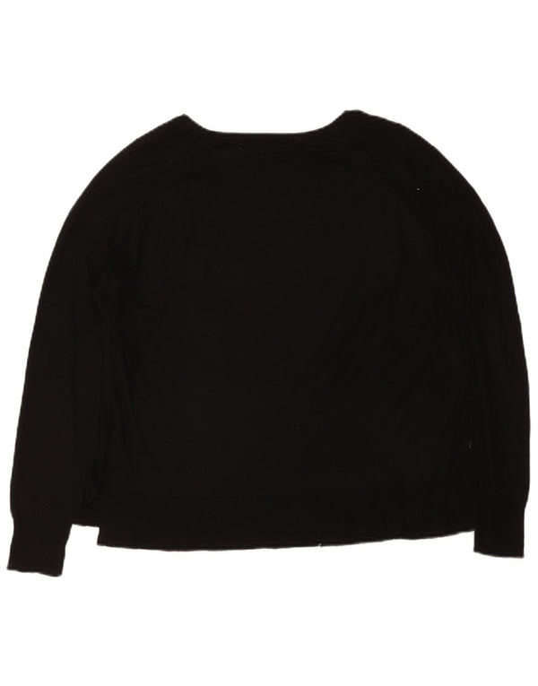 Zara Dame Boat Neck Jumper Sweater UK 14 Medium Black