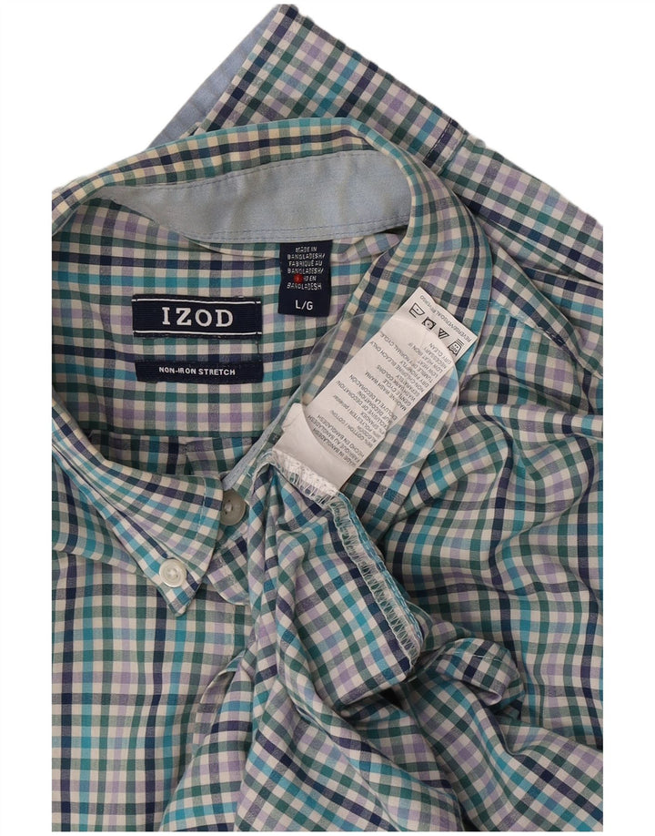 Izod Herreskjorte Stor flerfarvet Gingham Bomuld