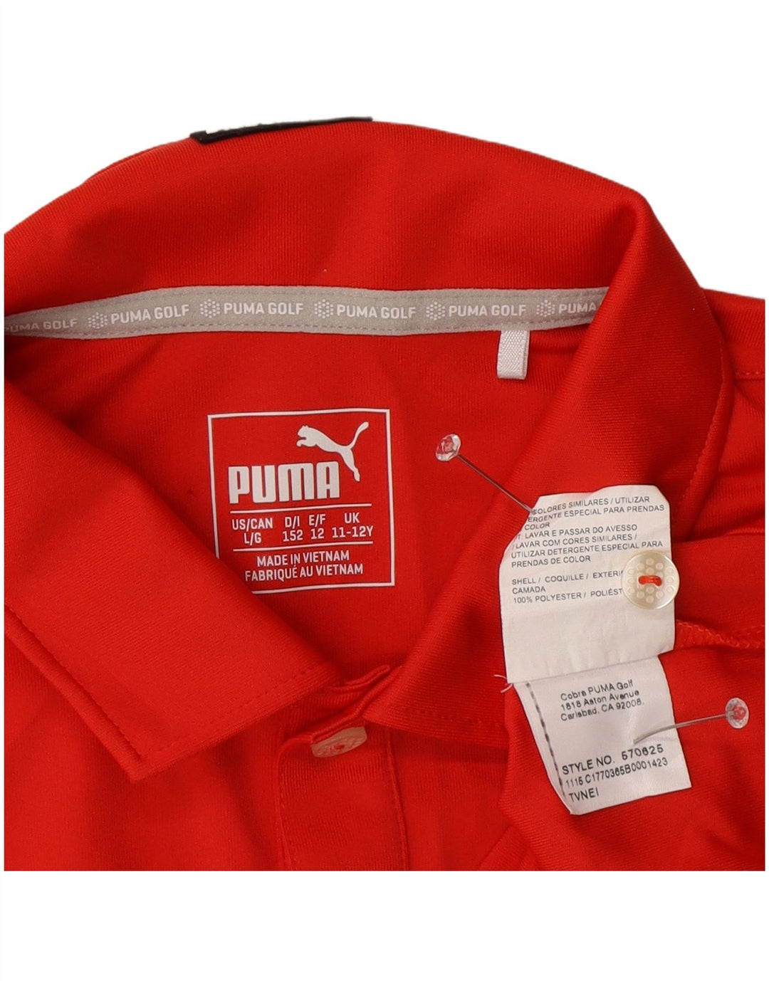 Puma Boys Polo Shirt 11-12 År Rød Polyester