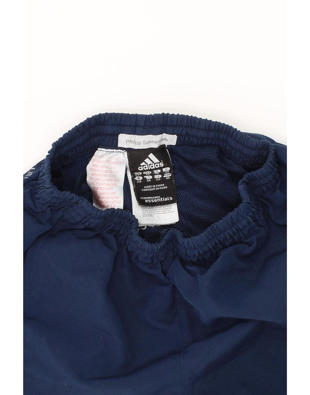 ADIDAS Boys Climalite Sport Shorts 7-8 Years Navy Blue Polyester Vintage Adidas and Second-Hand Adidas from Messina Hembry 
