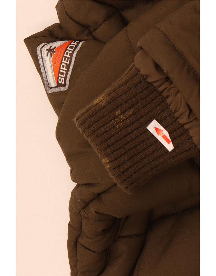 Superdry Herre hættepolstret jakke UK 38 Medium Khaki Polyester