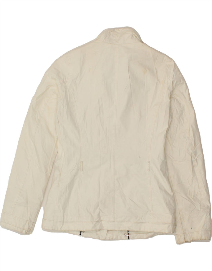MARINA YACHTING Womens Utility Jacket IT 40 Small White Polyester Vintage Marina Yachting and Second-Hand Marina Yachting from Messina Hembry 