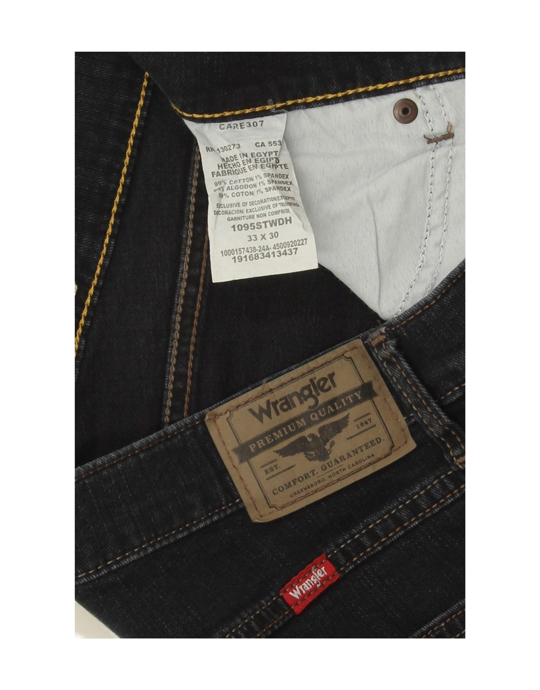 Wrangler Straight Jeans til mænd W33 L30 Marineblå Bomuld