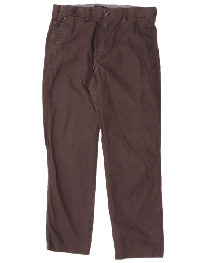Marks & Spencer Straight Chino-bukser til mænd W34 L31 Grå bomuld