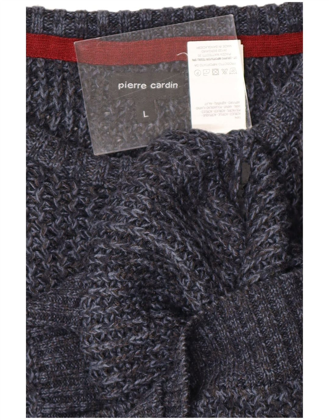 PIERRE CARDIN Herre Boat Neck Jumper Sweater Stor Marineblå Akryl