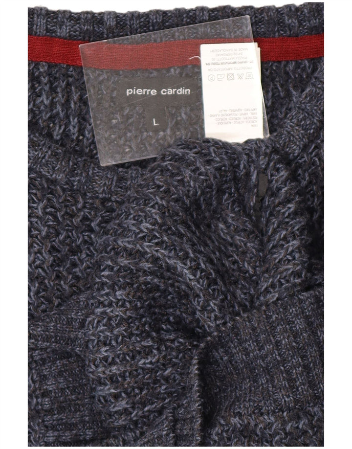 PIERRE CARDIN Herre Boat Neck Jumper Sweater Stor Marineblå Akryl