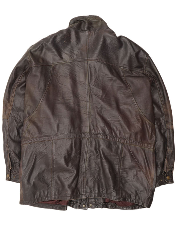 Vintage herre læderjakke UK 44 2XL sort læder