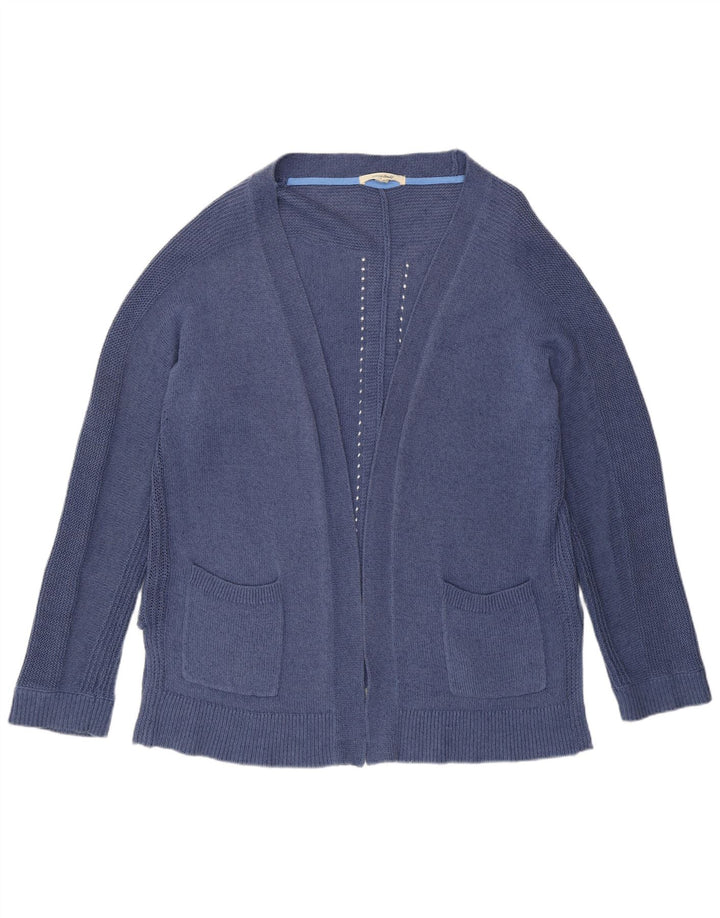 White Stuff Womens Open Cardigan Sweater UK 16 Large Blue Cotton