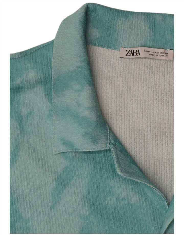 Zara Kortærmet Herreskjorte Medium Blue Tie Dye