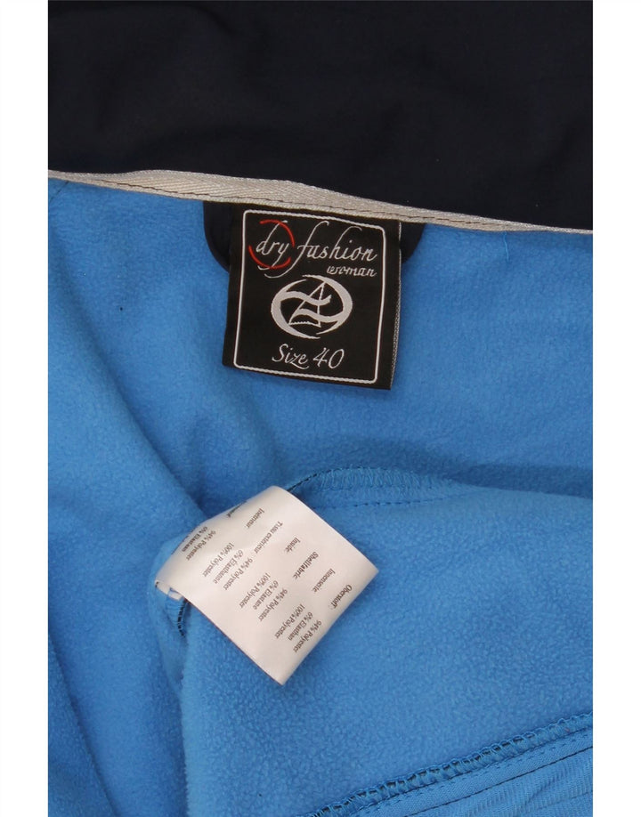 Vintage vindjakke med hætte til kvinder EU 40 Mellem marineblå polyester