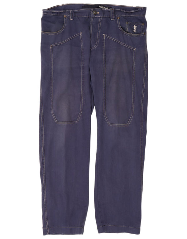 Jeckerson Herre Straight Jeans IT 50 Large W34 L28 Marineblå Bomuld