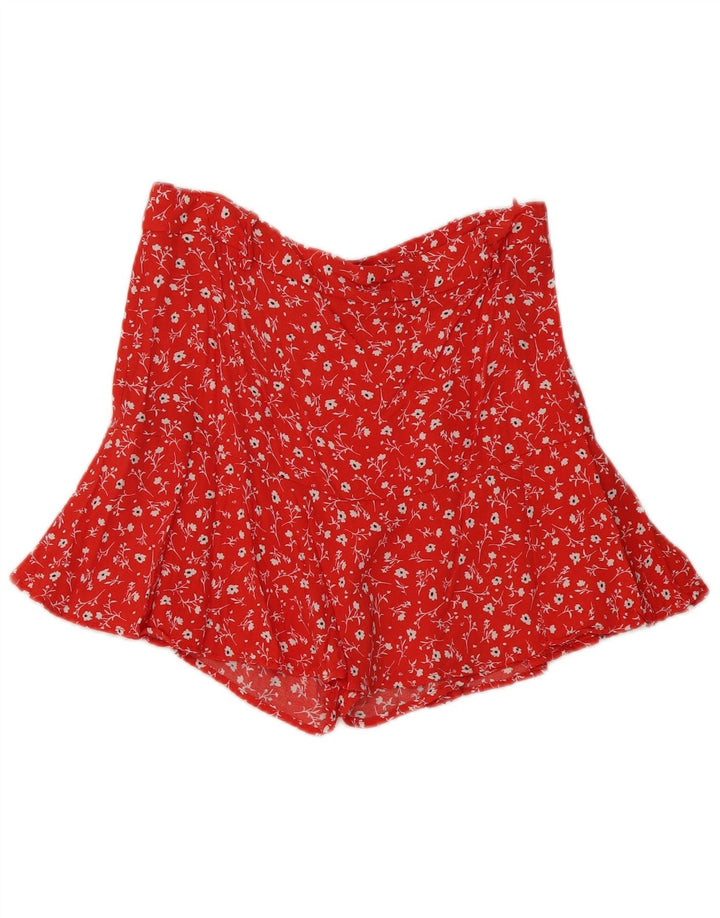 ZARA Womens Skort UK 14 Large Red Floral