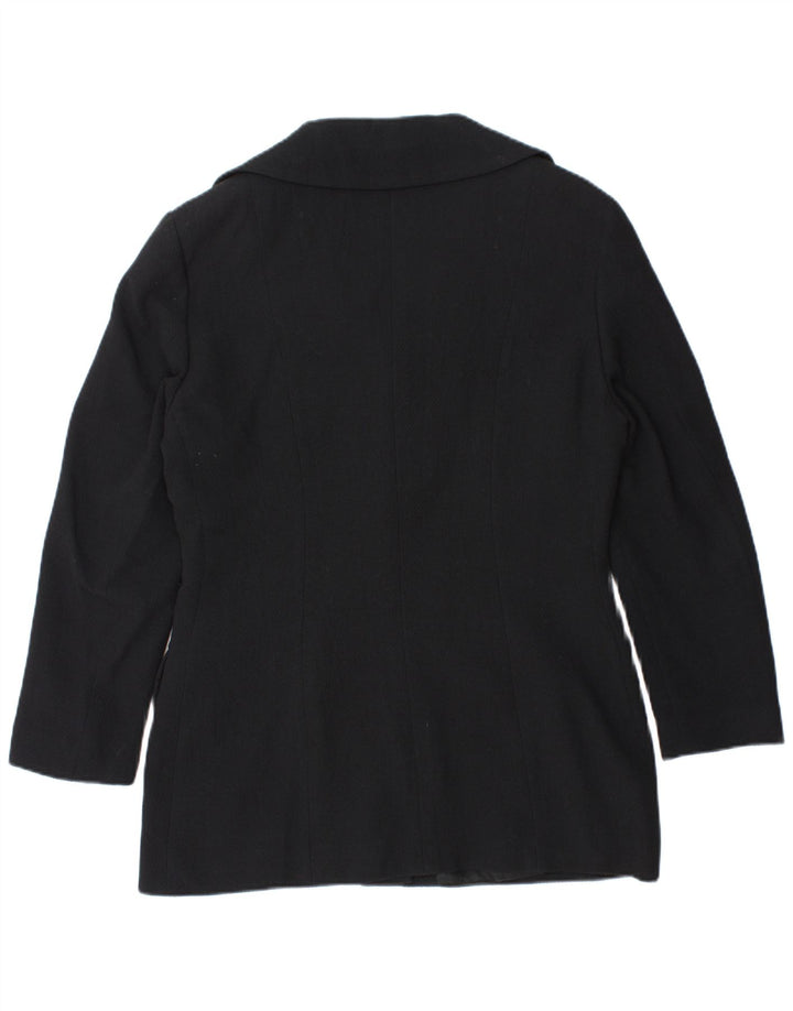 Vintage dame 4-knaps blazerjakke IT 48 XL marineblå uld