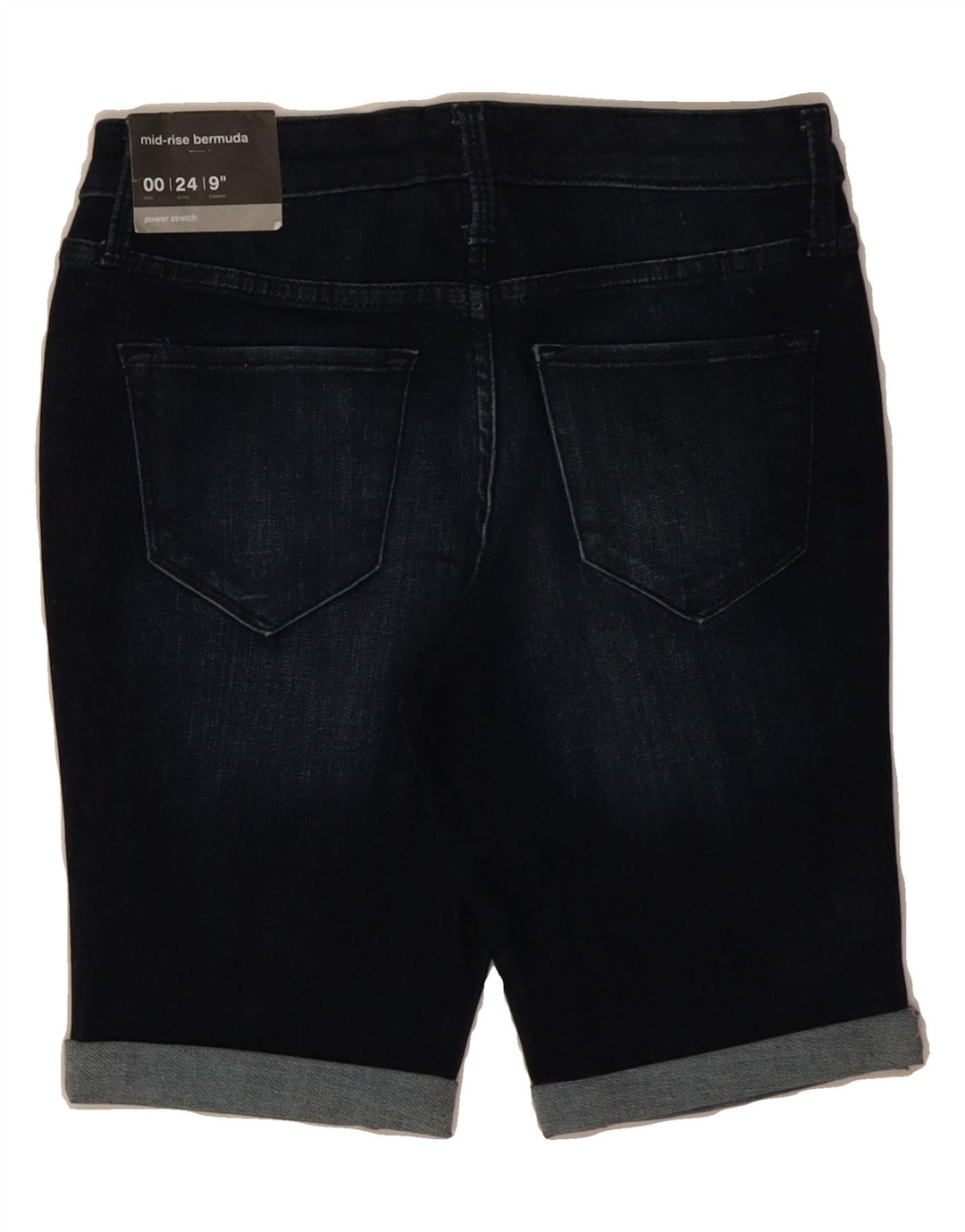 MOSSIMO Womens Mid Rise Bermuda Denim Shorts US 00 2XS W24  Navy Blue Vintage Mossimo and Second-Hand Mossimo from Messina Hembry 