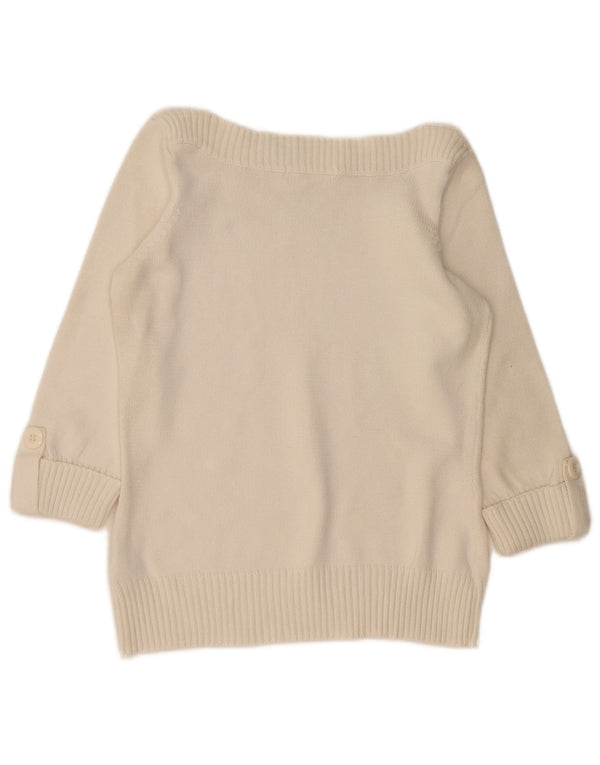 Marks & Spencer Dame Boat Neck Jumper Sweater UK 12 Medium Off White