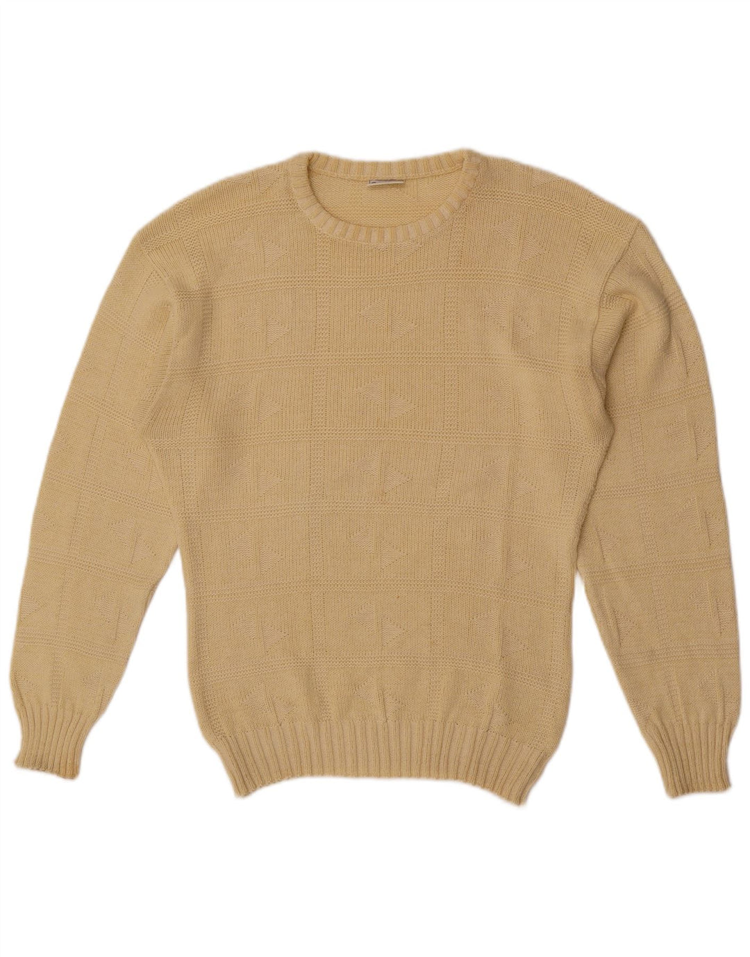 VINTAGE Herre sweater med rund hals, medium gul
