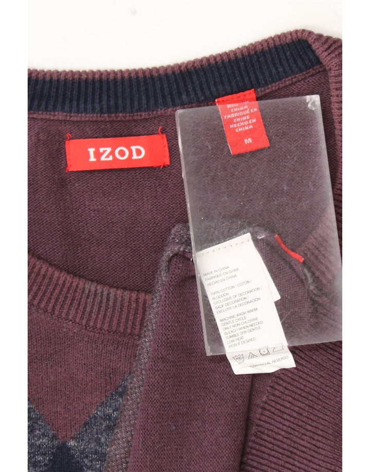 IZOD Herre trøjetrøje med rund hals Medium Burgundy Argyle/Diamond Bomuld