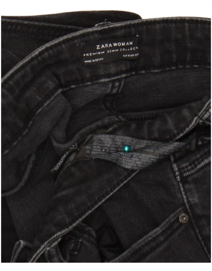 Zara Womens High Rise Flared Jeans EU 40 Medium W30 L34 Black Bomuld