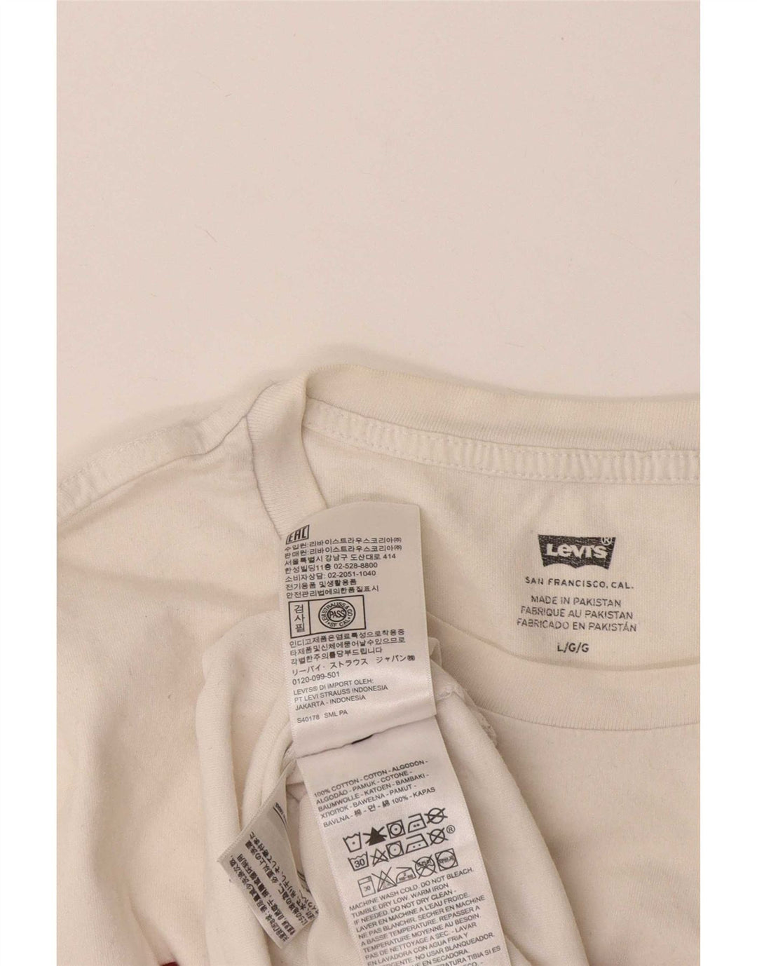 Levi's Herre grafisk T-shirt Top Stor hvid bomuld